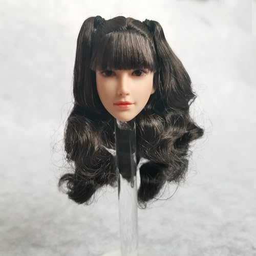 LFWDOCN 1/6 Scale Female Head Sculpt Pale Skin Long Hair Girl Head Carved for 12inch Action Figure Body Doll (A) von LFWDOCN