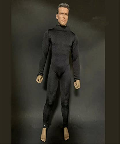 LFWDOCN 1/6 Scale Male Clothes, Men's Stretch Bodysuit Jumpsuit Tights Clothing for 12 Inch Action Figure Body (Black Uncover Foot Version) von LFWDOCN