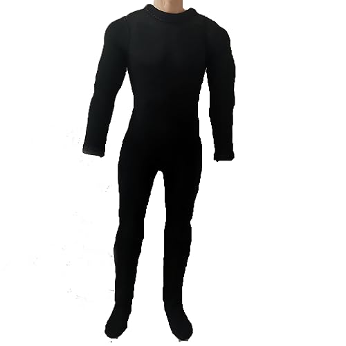 LFWDOCN 1/6 Scale Male Figure Clothes Long Sleeved Bodysuit Undercoat Jumpsuit Cloth for 12'' Action Figure Doll Clothes (Black) von LFWDOCN