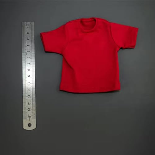 LFWDOCN 1/6 Scale Mann Figur Doll Kleidung T-Shirt,Body Short Sleeves Costume for 12 inch Mann ActionFigurn -red von LFWDOCN