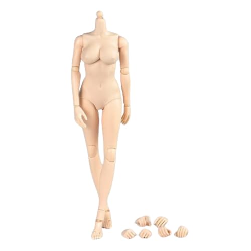 LFWDOCN 1/6 Scale weiblich militär Body Model 12inch Flexible Miniature ActionFigurn Body Doll Collection Plastic Model Figur (TQ0517 Pale Skin Giant Bust) von LFWDOCN