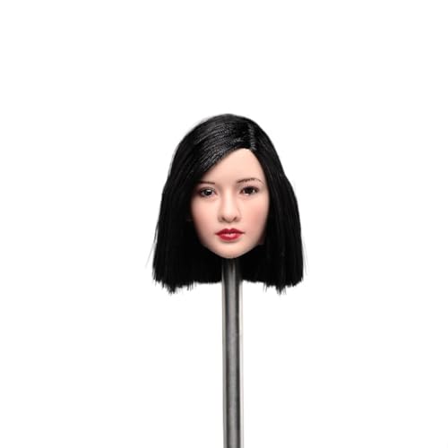 LFWDOCN 1/6 Scale weiblich militär Kopf Miniature Figur Collectible Asian Celebrity LIU Yan/Ada Kopf Carved Model fit 12inch PH TBL JO ActionFigurn Body(Black Short Hair) von LFWDOCN