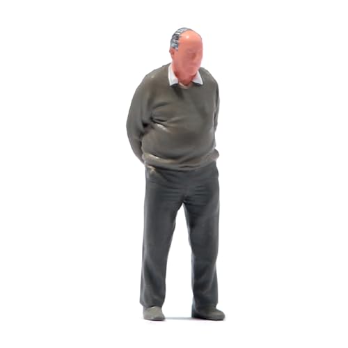 LFWDOCN Miniatures Diorama 1/12 Walking Elderly People Scene Props Figur Dolls Model Big Belly Old Man fit for Car Vehicles Model(Painted 1/43 Scale) von LFWDOCN