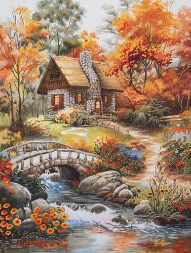 Kreuzstich-Sets Aquarell Ländliches Bauernhaus 14Ct Diy Vorgedruckt Stickbilder Stickset Handwerk Home Decor Starter-Set Für Wandkunst-Heimdekoration 80x100cm Kreuzstich-Sets Aquarell Ländliches Bauernhaus 14Ct Diy Vorgedruckt Stickbilder Stickset Handwerk Home Decor Starter-Set Für Wandkunst-Heimdekoration 80x100cm von LFYNIORS
