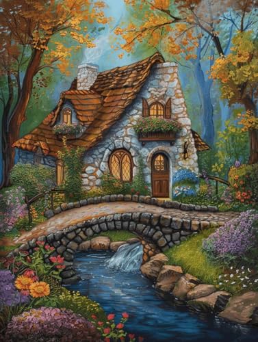 LFYNIORS Diy Kits Kreuzstich Märchenhaftes Waldhäuschen 14Ct Diy Vorgedruckt Stickbilder Stickset Handwerk Home Decor Starter-Set Für Wandkunst-Heimdekoration 40x50cm LFYNIORS Diy Kits Kreuzstich Märchenhaftes Waldhäuschen 14Ct Diy Vorgedruckt Stickbilder Stickset Handwerk Home Decor Starter-Set Für Wandkunst-Heimdekoration 40x50cm von LFYNIORS
