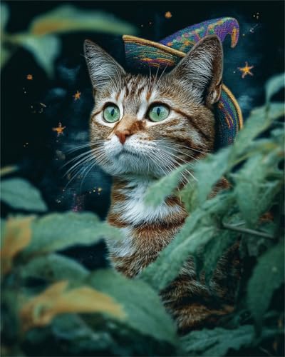 LFYNIORS Handstickerei-Kreuzstich-Sets Cartoon-Katze-Tier 14Ct Diy Stickset Gestempelte Kreuzstich-Kits Handarbeiten Muster Für Anfänger Home Decor 50x70cm von LFYNIORS