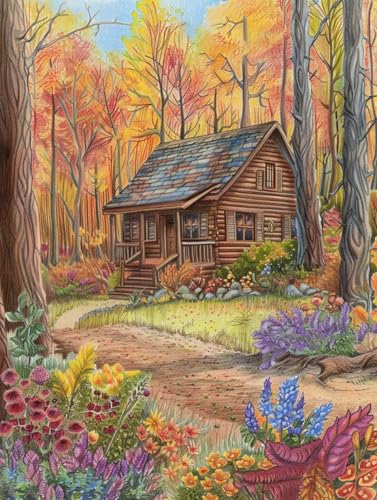 LFYNIORS Handstickerei-Kreuzstich-Sets Herbstwaldhütte 14Ct Diy Vorgedruckt Stickbilder Stickset Handwerk Home Decor Starter-Set Für Wandkunst-Heimdekoration 80x100cm LFYNIORS Handstickerei-Kreuzstich-Sets Herbstwaldhütte 14Ct Diy Vorgedruckt Stickbilder Stickset Handwerk Home Decor Starter-Set Für Wandkunst-Heimdekoration 80x100cm von LFYNIORS