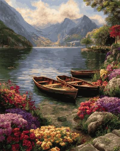 LFYNIORS Kreuzstich Set Anfänger Berg-，Wald- Und Seenlandschaft 14Ct Diy Vorgedruckt Stickbilder Stickset Handwerk Home Decor Starter-Set Für Wandkunst-Heimdekoration 80x100cm von LFYNIORS