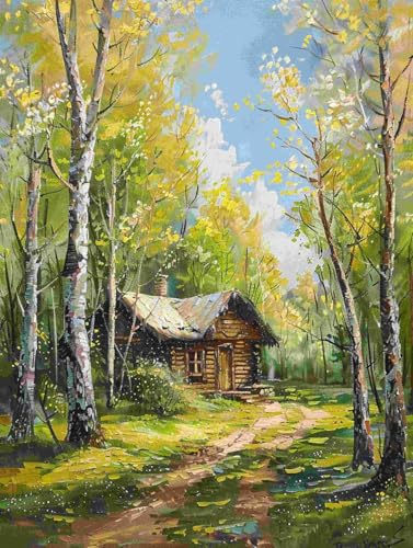 LFYNIORS Kreuzstich Set Anfänger Frühlingswaldhüttenlandschaft 14Ct Diy Vorgedruckt Stickbilder Stickset Handwerk Home Decor Starter-Set Für Wandkunst-Heimdekoration 80x100cm LFYNIORS Kreuzstich Set Anfänger Frühlingswaldhüttenlandschaft 14Ct Diy Vorgedruckt Stickbilder Stickset Handwerk Home Decor Starter-Set Für Wandkunst-Heimdekoration 80x100cm von LFYNIORS