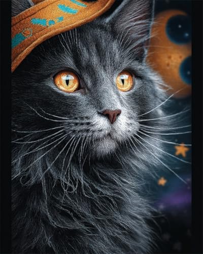 LFYNIORS Kreuzstich Set Cartoon-Katze-Tier 14Ct Stickpackung Komplette Vorgedruckter Stick-Starter-Sets Stickset Stoff Diy Handarbeiten 60x80cm von LFYNIORS