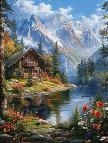 LFYNIORS Kreuzstich Set Vorgedruckt Anfänger Bergwaldseehüttenlandschaft 14Ct Diy Vorgedruckt Stickbilder Stickset Handwerk Home Decor Starter-Set Für Wandkunst-Heimdekoration 80x100cm LFYNIORS Kreuzstich Set Vorgedruckt Anfänger Bergwaldseehüttenlandschaft 14Ct Diy Vorgedruckt Stickbilder Stickset Handwerk Home Decor Starter-Set Für Wandkunst-Heimdekoration 80x100cm von LFYNIORS