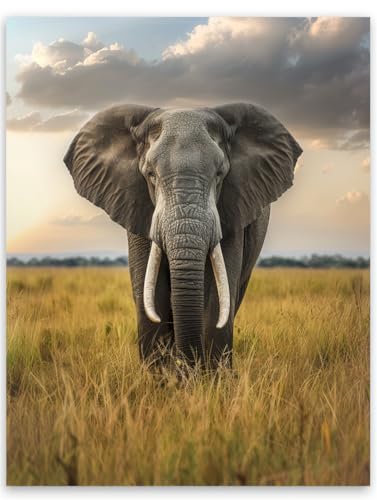 LFYNIORS Kreuzstich Stickpackungen Vorgedruckt Elefant 11CT Kreuzstich Starter Set 40cmX50cm DIY Vorgedruckt Stickbilder Stickset Handwerk Home Decor Starter-Set für Wandkunst-Heimdekoration von LFYNIORS