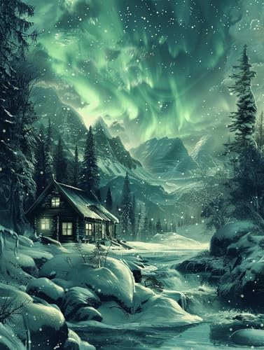 LFYNIORS Stickset Kreuzstich Fantasie-Aurora-Landschaft 14Ct Diy Vorgedruckt Stickbilder Stickset Handwerk Home Decor Starter-Set Für Wandkunst-Heimdekoration 80x100cm LFYNIORS Stickset Kreuzstich Fantasie-Aurora-Landschaft 14Ct Diy Vorgedruckt Stickbilder Stickset Handwerk Home Decor Starter-Set Für Wandkunst-Heimdekoration 80x100cm von LFYNIORS