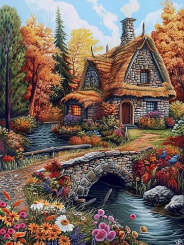 LFYNIORS Stickset Kreuzstich Herbstwaldhütte 14Ct Diy Vorgedruckt Stickbilder Stickset Handwerk Home Decor Starter-Set Für Wandkunst-Heimdekoration 80x100cm LFYNIORS Stickset Kreuzstich Herbstwaldhütte 14Ct Diy Vorgedruckt Stickbilder Stickset Handwerk Home Decor Starter-Set Für Wandkunst-Heimdekoration 80x100cm von LFYNIORS