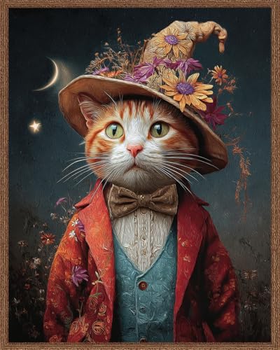 LFYNIORS Vorbedruckte Kreuzstich-Sets Cartoon-Katze-Tier 14Ct Diy Vorgedruckt Stickbilder Stickset Handwerk Home Decor Starter-Set Für Wandkunst-Heimdekoration 80x100cm von LFYNIORS