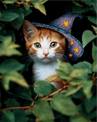 LFYNIORS Vorbedruckte Kreuzstich-Sets Fantasie Katze Tier 14Ct Diy Stickset Gestempelte Kreuzstich-Kits Handarbeiten Muster Für Anfänger Home Decor 50x70cm von LFYNIORS