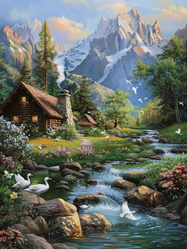 LFYNIORS Vorbedruckte Kreuzstich-Sets Lodge-Landschaft 14Ct Diy Vorgedruckt Stickbilder Stickset Handwerk Home Decor Starter-Set Für Wandkunst-Heimdekoration 80x100cm LFYNIORS Vorbedruckte Kreuzstich-Sets Lodge-Landschaft 14Ct Diy Vorgedruckt Stickbilder Stickset Handwerk Home Decor Starter-Set Für Wandkunst-Heimdekoration 80x100cm von LFYNIORS