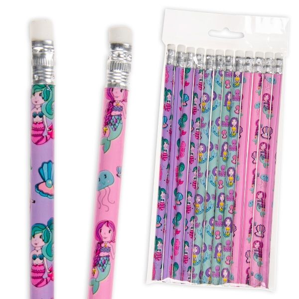 Bleistift, Meerjungfrau, 12er Pck, Mitgebsel Meejungfrauen-Party