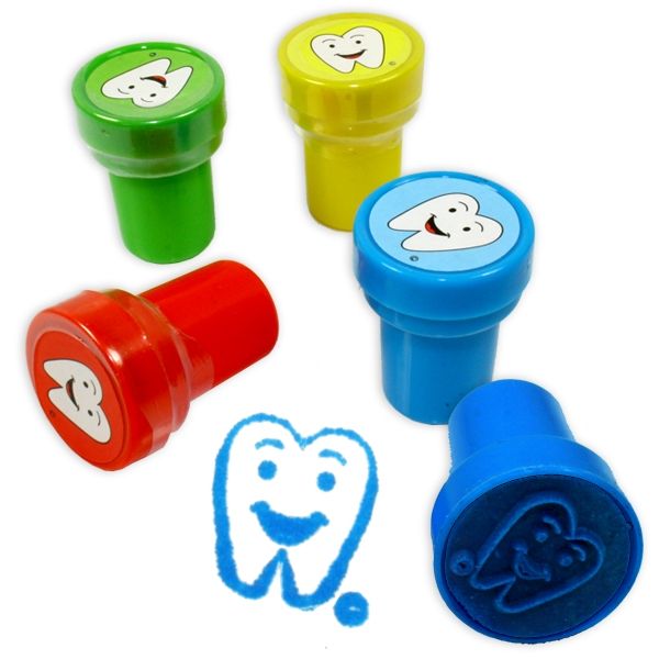 Kinderstempel mit Zahnmotiv, 1 Stk , als Belohnung für Zahnarztbesuch von LG-Imports