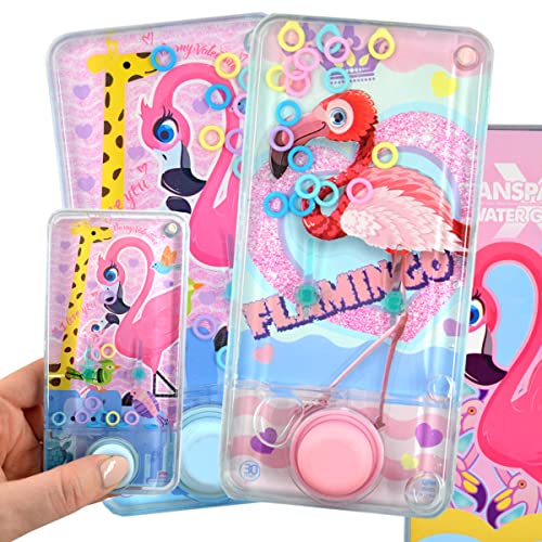 LG-Imports 3X Geduldsspiel Wasser Flamingo Vögel Ringe Kinder Wasserflipper Tiere Bunt 16cm Mitgebsel von LG-Imports