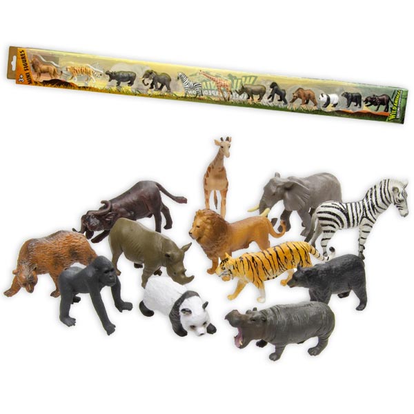 Wilde Tiere Spielfiguren im 12er Pack, ca. 5cm x 4cm von LG Imports