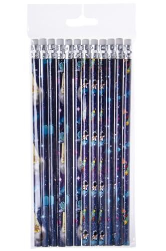 12er Set Bleistifte mit Radiergummi, Weltraum Space 19cm 12er Set Bleistifte mit Radiergummi, Weltraum Space 19cm von LG