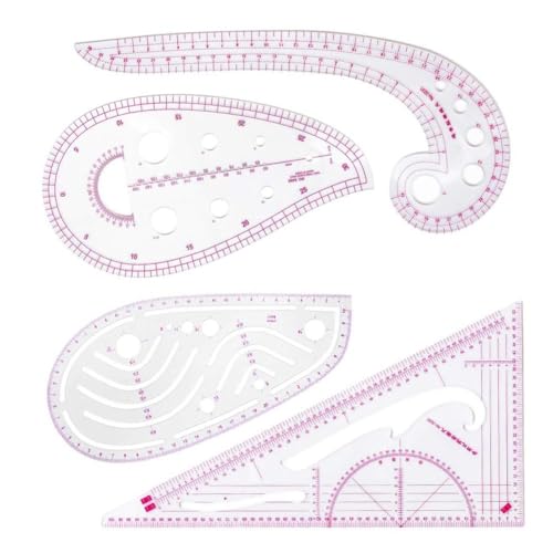 Nählineal für Musterherstellung, 14-teiliges Set, 9 transparente Lineale, 2 Spurräder, Maßband, perfektes Werkzeug für Anfänger, Schneider, Designer von LGEGE