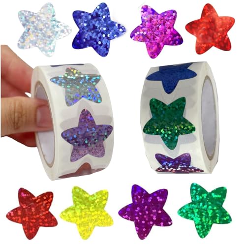 1000 Stück Sterne Aufkleber 25MM Bunt Belohnung Sternaufkleber für Kinder Selbstklebend Glitzer Sticker für DIY Scrapbooking Dekoration 1000 Stück Sterne Aufkleber 25MM Bunt Belohnung Sternaufkleber für Kinder Selbstklebend Glitzer Sticker für DIY Scrapbooking Dekoration von LGIFUTMAX