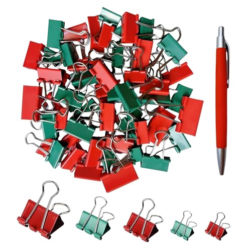 LGIFUTMAX® Foldback Klammern 32mm/25mm/19mm Rot Grün,Büroklammern Papierklammern metall Binder Clips Foldbackklammern Klein 65 Stück,Vielzweckklammern für dokumentenklammer Bürobedarf,mit 1 x Kuli LGIFUTMAX® Foldback Klammern 32mm/25mm/19mm Rot Grün,Büroklammern Papierklammern metall Binder Clips Foldbackklammern Klein 65 Stück,Vielzweckklammern für dokumentenklammer Bürobedarf,mit 1 x Kuli von LGIFUTMAX