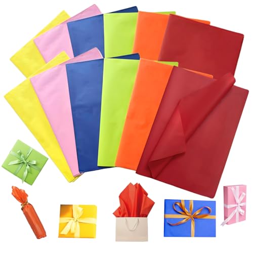 120 Blatt Seidenpapier Bunt 35x50 cm,6 Farben Tissue Paper Verpackungsmaterial Geschenkpapier für Hochzeit Geburtstag Ostern Deko DIY Basteln Verpacken,Ostergeschenke Kinder von LGIFUTMAX