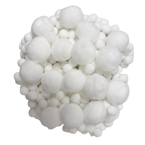 LGIFUTMAX Weiß Pompoms 524 Stück,Pompons zum Basteln 10mm-25mm Mini Pom Poms für Kinder und Erwachsene Dekorieren Verzieren Nähen Herstellung Bälle für Weihnachten Lustige DIY von LGIFUTMAX