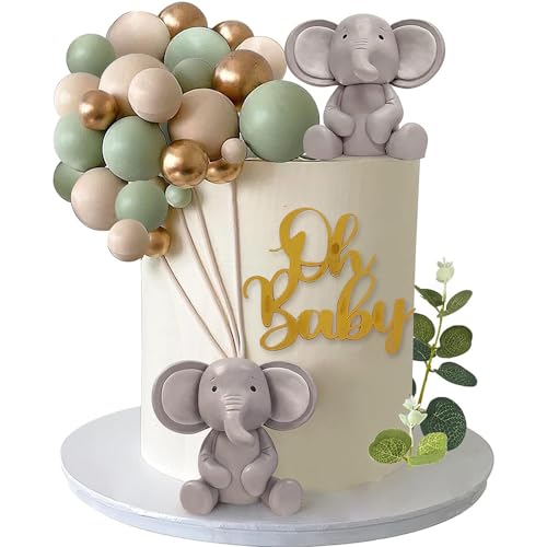 LGQHCE Elefanten-Kuchenaufsätze, 26 Stück, Mini-Elefant, Schaumstoff-Kugeln, Perlen, Cupcake-Topper für Babyparty, Kuchendekoration, Partyzubehör, Geburtstag, Hochzeit, Dekoration LGQHCE Elefanten-Kuchenaufsätze, 26 Stück, Mini-Elefant, Schaumstoff-Kugeln, Perlen, Cupcake-Topper für Babyparty, Kuchendekoration, Partyzubehör, Geburtstag, Hochzeit, Dekoration von LGQHCE