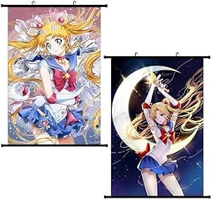 LGQHCE Sailor Moon Poster, 2 PCS Tsukino Usagi Poster Figur Poster Scroll Sailor Moon Anime Game Role - 40X60cm von LGQHCE