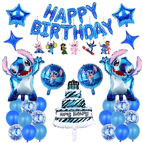L-ilo & S-titch Theme Luftballons, S-titch Theme Folienballon Geburtstag Party Ballons, Kindergeburtstag Happy Birthday Dekoration Party Dekoration Zubehör von LGQHCE