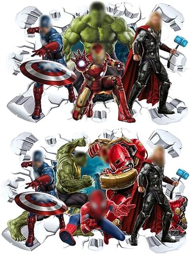 Marvel Avengers Wandaufkleber Superhelden Wandaufkleber 3D Wandsticker Wandüber Wall Art Wandtattoo Selbstklebend für Kinderzimmer Wohnzimmer Wanddekoration 2pcs Marvel Avengers Wandaufkleber Superhelden Wandaufkleber 3D Wandsticker Wandüber Wall Art Wandtattoo Selbstklebend für Kinderzimmer Wohnzimmer Wanddekoration 2pcs von LGQHCE