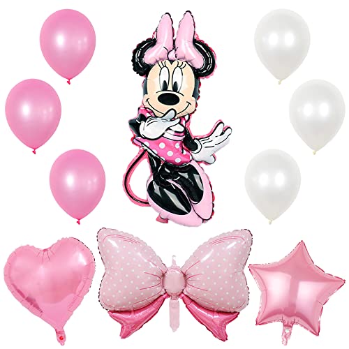 Minnie Folienballon Deko Geburtstagsparty, LGQHCE Minnie Geburtstag Luftballon Minnie Partydekoration Folienballon Deko Geburtstagsparty für Partydekorationen Geburtstag Dekoration Ballon 10PCS 2 von LGQHCE