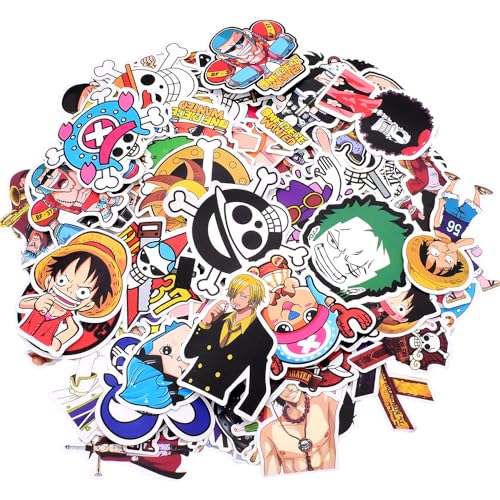 OneePiece Aufkleber, 106 Pcs Stickers Cartoon Anime Aufkleber Graffiti wasserdichte PVC Stickers Set Lustige Modische Sticker Pack Deko für Wasserflaschen Auto Laptop Gitarre Skateboard(5.5-8.5CM) von LGQHCE