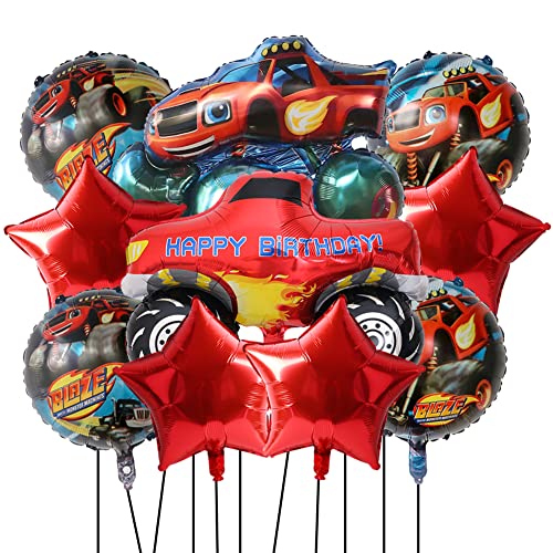 Truck Geburtstag Deko Luftballons Truck Party Luftballons Deko Set Auto Aluminiumfolie Luftballons für Kinder Geburtstag Party Geburtstagsdeko Zubehör 10 Stück von LGQHCE