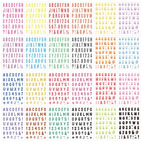 24PCSBuchstabenaufkleber,24 Blätter Alphabet Buchstaben Aufkleber, Selbstklebende Fun Stickers, Dekorative Grußkarten Aufkleber, Selbstklebende Buchstabenaufkleber für Kinder, Dekorationskunst von LGWJHCY