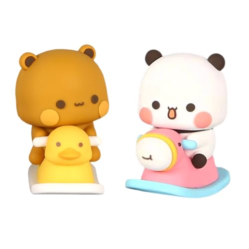 LGWJHCY 2PCS Bär Ornamente, Cartoon Bär, Cute PVC Modell, Süße Desktop Tier, Kuchen Dekoration, Heimdekoration, Geschenk für Kinder von LGWJHCY