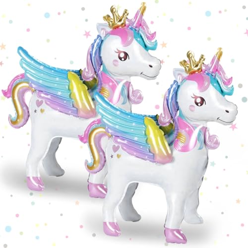 2 Stück Einhorn Folienballon (2-B) von LGZIN