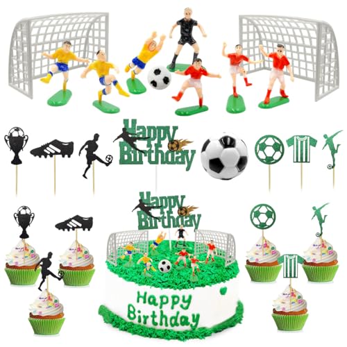 23 Stück Tortendeko Fussball, Tortenaufleger Fussball Deko, Fussball Party Tortenaufleger, Fussball Cupcake Topper, Fussball Torten Deko Figuren, Fußball Kuchen Deko für Junge Kinder 23 Stück Tortendeko Fussball, Tortenaufleger Fussball Deko, Fussball Party Tortenaufleger, Fussball Cupcake Topper, Fussball Torten Deko Figuren, Fußball Kuchen Deko für Junge Kinder von LGZIN