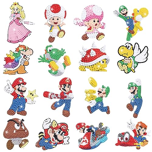 Diamond Painting Kinder, 16 Stück DIY Diamant Aufkleber Kit, Cartoon Diamantmalerei für Kinder, DIY Diamant Painting Kit für Kinder und Erwachsene Anfänger, Geburtstags Geschenk für Jungen Mädchen Diamond Painting Kinder, 16 Stück DIY Diamant Aufkleber Kit, Cartoon Diamantmalerei für Kinder, DIY Diamant Painting Kit für Kinder und Erwachsene Anfänger, Geburtstags Geschenk für Jungen Mädchen von LGZIN