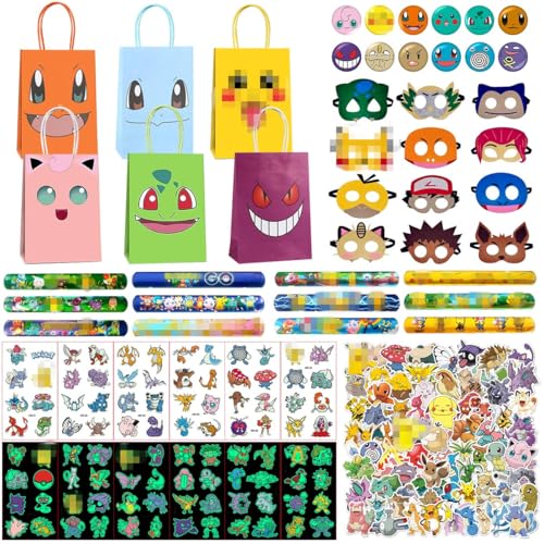 LGZIN 154 Stück Party Mitgebsel Kindergeburtstag, Party Gastgeschenke Kinder, Par-ty Dekoratives Mitgebsel Set mit Geschenktüten, Par-ty Masken Kinder, Abzeichen, Schnapparmband und Tattoo Aufkleber LGZIN 154 Stück Party Mitgebsel Kindergeburtstag, Party Gastgeschenke Kinder, Par-ty Dekoratives Mitgebsel Set mit Geschenktüten, Par-ty Masken Kinder, Abzeichen, Schnapparmband und Tattoo Aufkleber von LGZIN