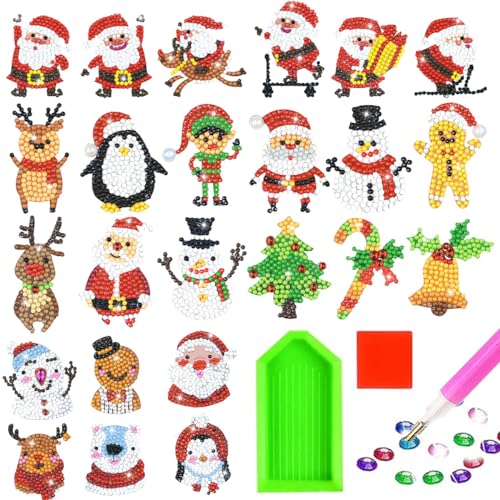 LGZIN 24 Stück Diamond Painting Weihnachten Kinder, 5D DIY Aufkleber Weihnachten Kinder, Weihnachten Diamant Aufkleber Kit für Kinder und Erwachsene Anfänger, Weihnachten Geschenk für Jungen Mädchen LGZIN 24 Stück Diamond Painting Weihnachten Kinder, 5D DIY Aufkleber Weihnachten Kinder, Weihnachten Diamant Aufkleber Kit für Kinder und Erwachsene Anfänger, Weihnachten Geschenk für Jungen Mädchen von LGZIN