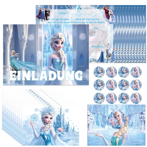 LGZIN Einladungskarten Kindergeburtstag, 12 Stück Deutsche Einladungskarten, Prinzessin Einladungskarten Geburtstagseinladungen für Mädchen, Partyeinladungen Einladungen für Themed Party LGZIN Einladungskarten Kindergeburtstag, 12 Stück Deutsche Einladungskarten, Prinzessin Einladungskarten Geburtstagseinladungen für Mädchen, Partyeinladungen Einladungen für Themed Party von LGZIN