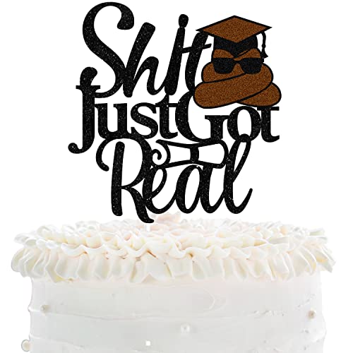 Shit Just Got Real Graduation Tortenaufsatz – Klasse 2024 Grad Schwarz Glitzer Tortenaufsatz – Cheers To Funny Graduate Master Ph.D High School College Graduation Party Dekoration Shit Just Got Real Graduation Tortenaufsatz – Klasse 2024 Grad Schwarz Glitzer Tortenaufsatz – Cheers To Funny Graduate Master Ph.D High School College Graduation Party Dekoration von LHCING