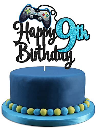 Videospiel Happy 9th Birthday Cake Topper - Videospiel Jungen 9th Birthday Party Blau Kuchen Supplies - Game On Level Up Gewinner Party Dekoration Videospiel Happy 9th Birthday Cake Topper - Videospiel Jungen 9th Birthday Party Blau Kuchen Supplies - Game On Level Up Gewinner Party Dekoration von LHCING