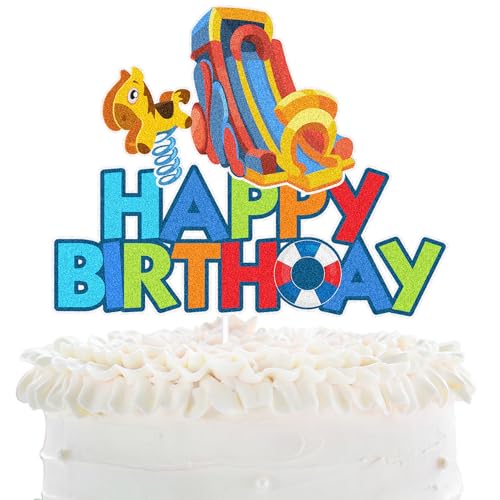 Wasserrutsche Happy Birthday Cake Topper – Sommerspaß Geburtstag Party Glitzer Kuchen Topper – Splish Splash Wasserrutsche Bash Geburtstag Party Dekoration für Kinder Jungen Mädchen Wasserrutsche Happy Birthday Cake Topper – Sommerspaß Geburtstag Party Glitzer Kuchen Topper – Splish Splash Wasserrutsche Bash Geburtstag Party Dekoration für Kinder Jungen Mädchen von LHCING