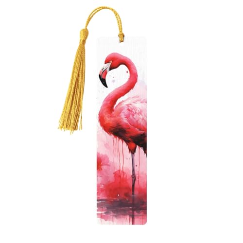 Lesezeichen aus Holz mit Löchern und Quasten, Holzanhänger, Flamingo, Aquarell, Holzhandwerk, Lesezeichen, Vintage-Lesezeichen, Ornamente, Holz-Lesezeichen für Damen und Herren, Buchliebhaber Lesezeichen aus Holz mit Löchern und Quasten, Holzanhänger, Flamingo, Aquarell, Holzhandwerk, Lesezeichen, Vintage-Lesezeichen, Ornamente, Holz-Lesezeichen für Damen und Herren, Buchliebhaber von LHCVSFGW
